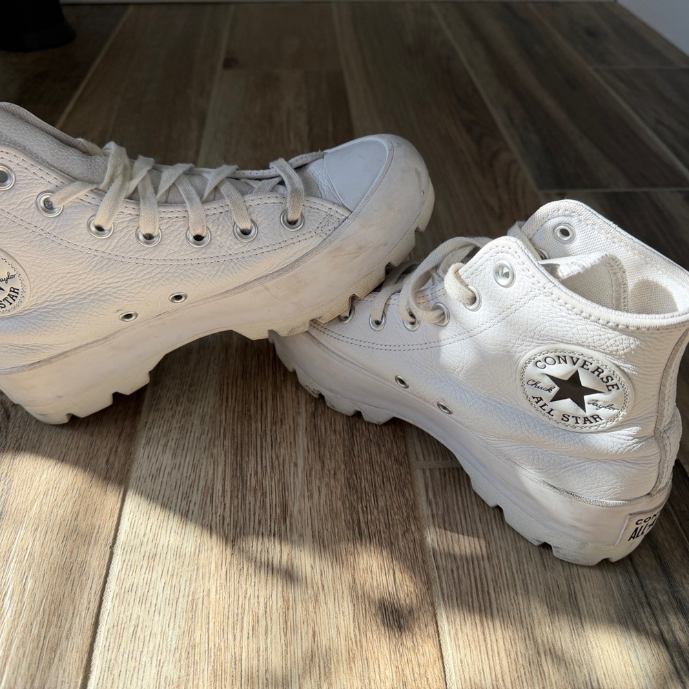 2 Pair! Converse Chuck Taylor All Star Lugged Leather Women White AND Black